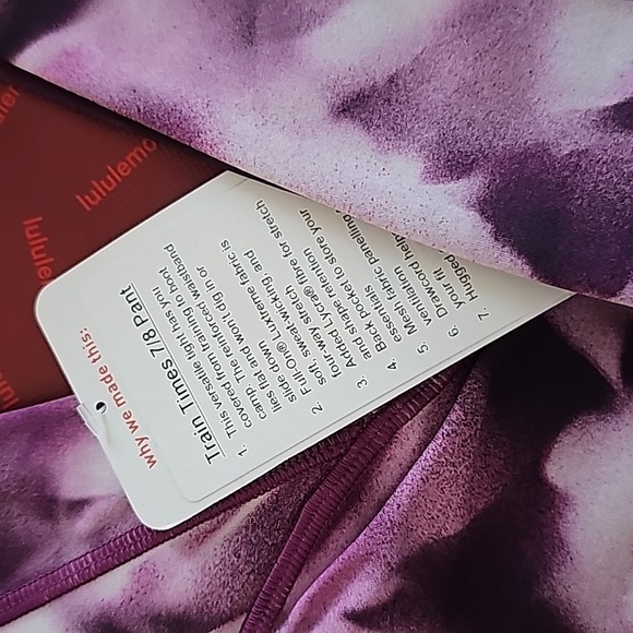 * NWT Lululemon Train Times 7/8 Pant in Blush Blossom Alpine White Candy Pink - Picture 7 of 8